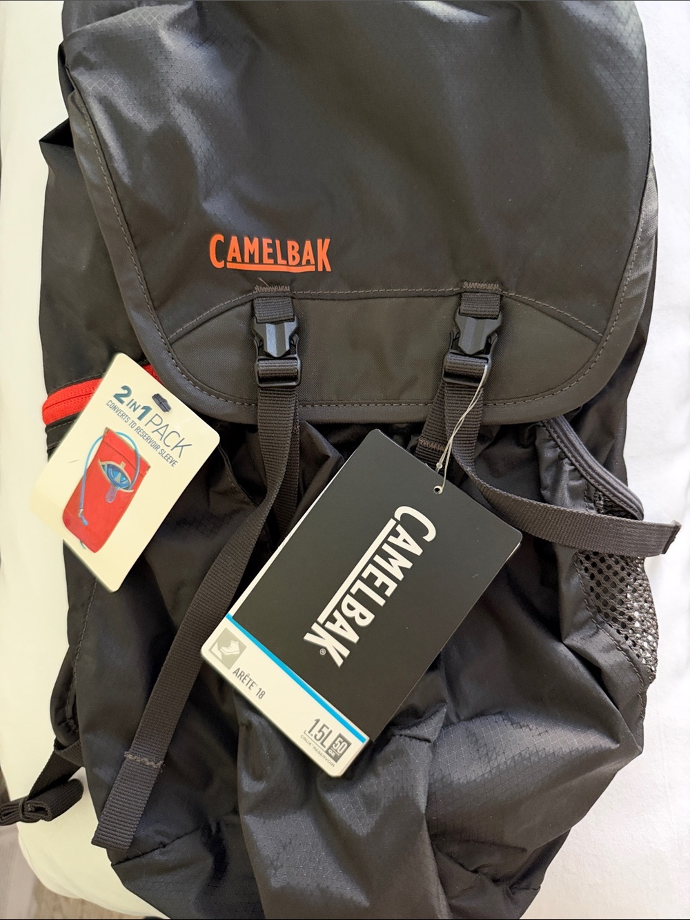 CamelBak Black Backpack with Orange Logo